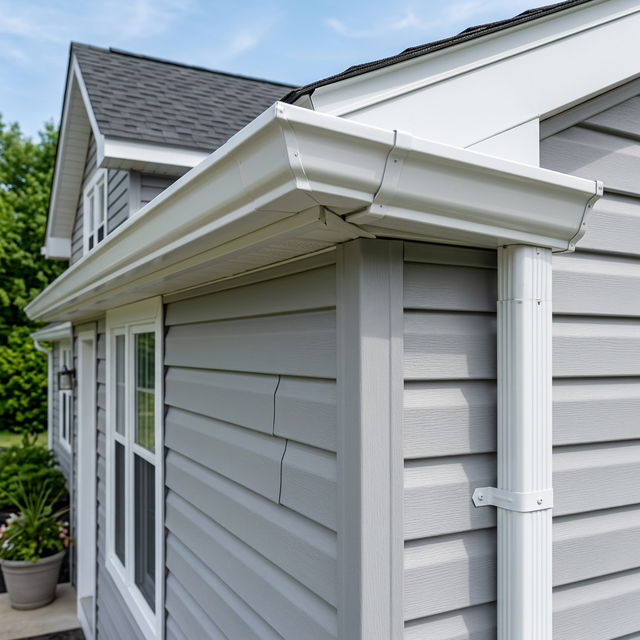 New siding and seamless gutter installation