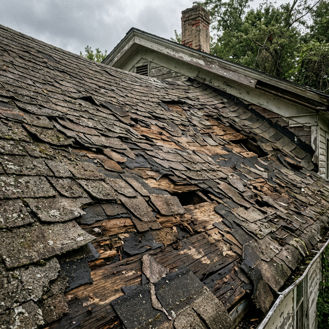 Old damaged roof